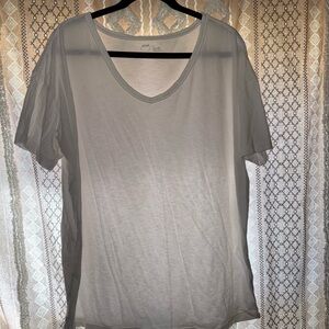Aerie White V-Neck Short Sleeve Tee